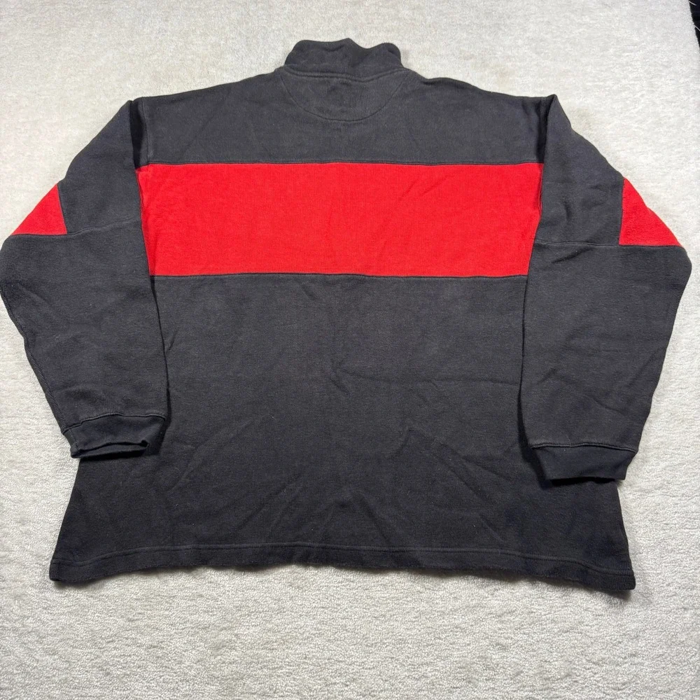 Marlboro Pullover Mens XXL Black Red Adventure Team Vintage 1/4 Zip Colorblock